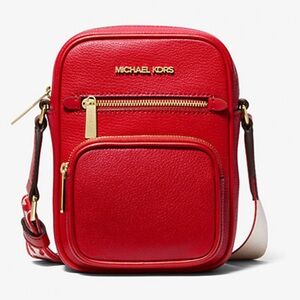 MK Jet Set Medium Leather Crossbody Bag, NEW